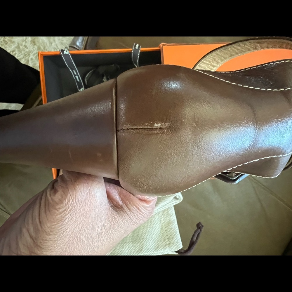 Hermes Leather Sandals - Brown - 37.5 - Picture 10 of 10